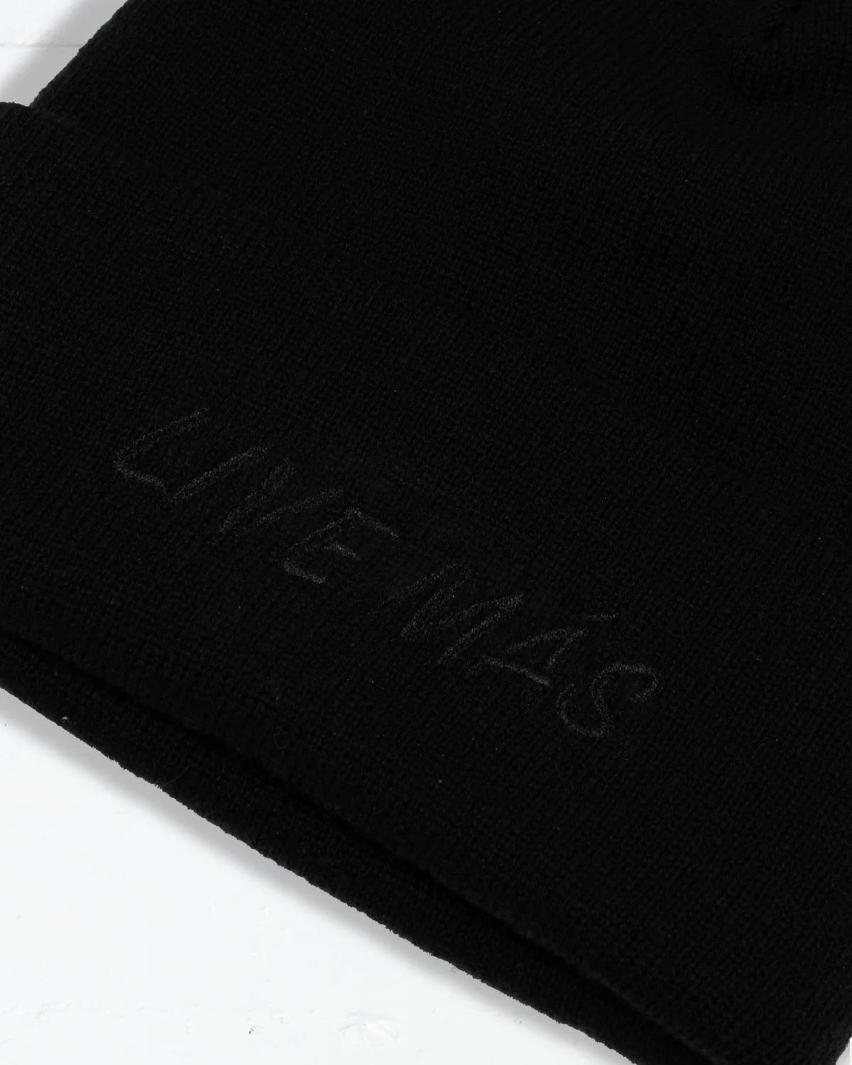Embroidered Black Beanie - Image 4