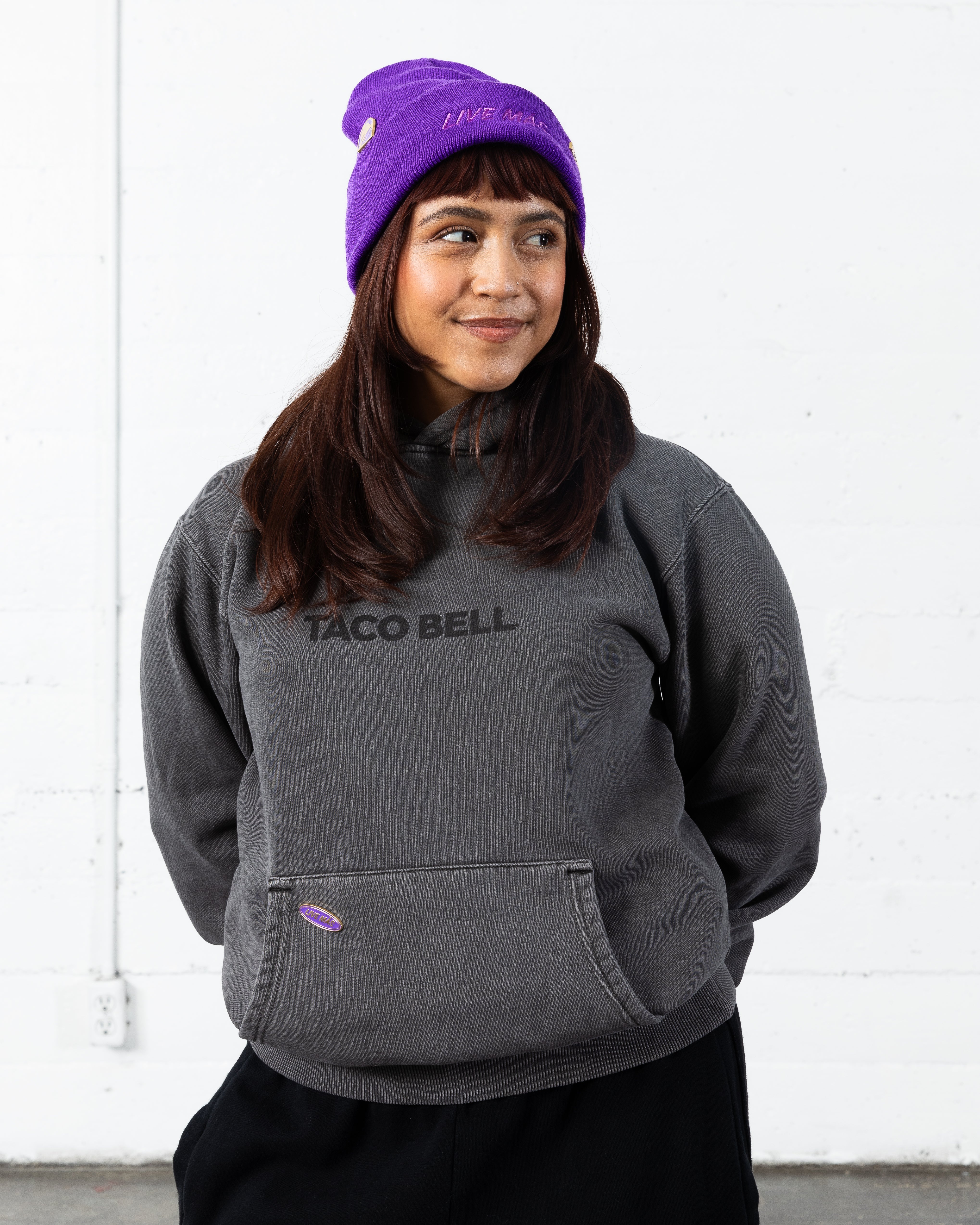 Embroidered Purple Beanie - Image 3